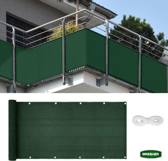Grasher Rectangular Shade Divider Green With Hoop 0.9x6m 160gr/m²
