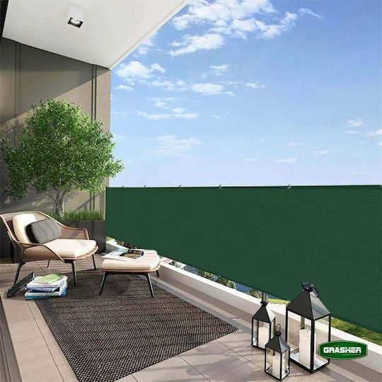 Grasher Rectangular Shade Divider Green With Hoop 0.9x6m 160gr/m²
