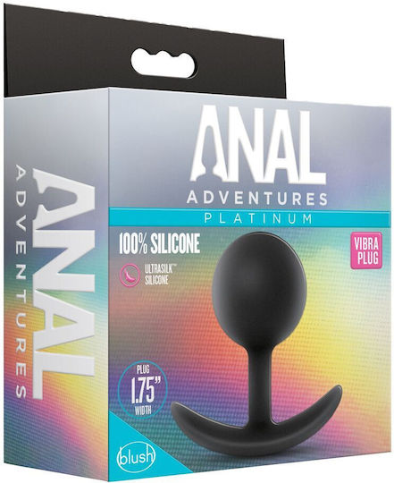 Blush Anal Adventures Platinum Silicone Vibra Plug Πρωκτική Σφήνα Black