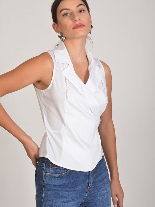 Tweet With Love Women's Sleeveless Shirt White