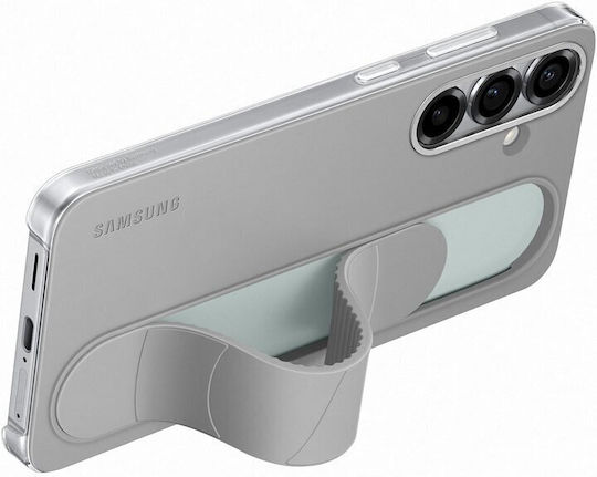 Samsung Standing Grip Back Cover Silicon Gri (Galaxy S25+)