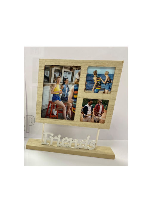Home&Styling Collection Multi Picture Frame 3 Slots Wooden with Black Frame