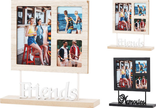 Home&Styling Collection Ramă Foto Multi 3 Locuri Din Lemn Cu Ramă Neagră