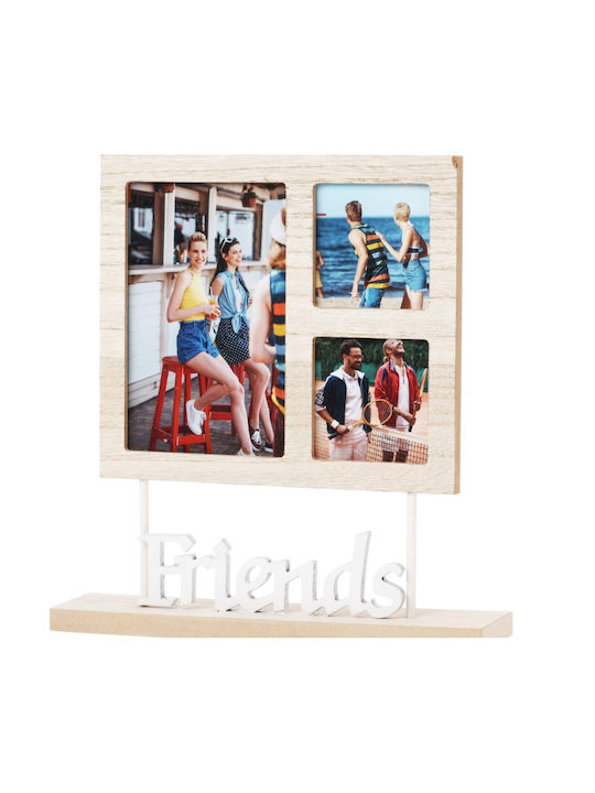 Home&Styling Collection Multi Picture Frame 3 Slots Wooden with Black Frame