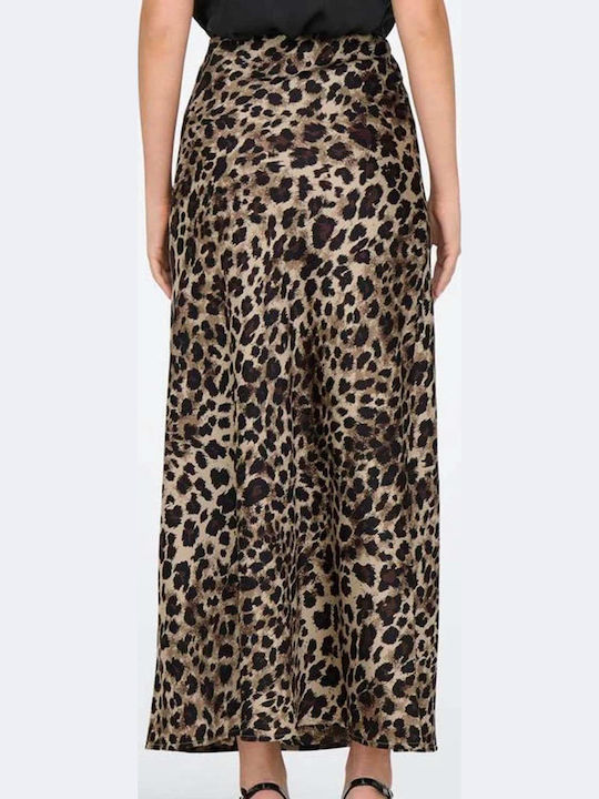 Σατέν Maxi Φούστα Light Taupe