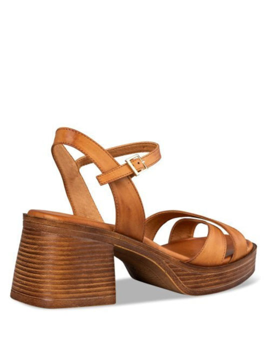 Envie Shoes Leather Women's Sandals Brown