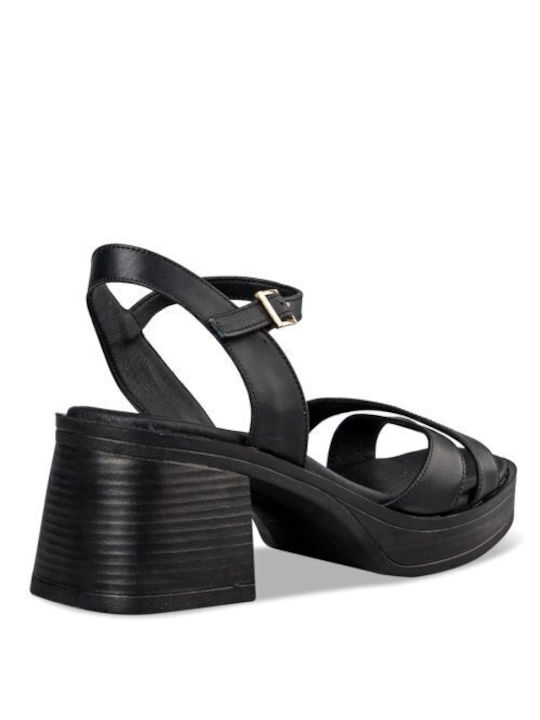 Envie Shoes Leather Women's Sandals Black