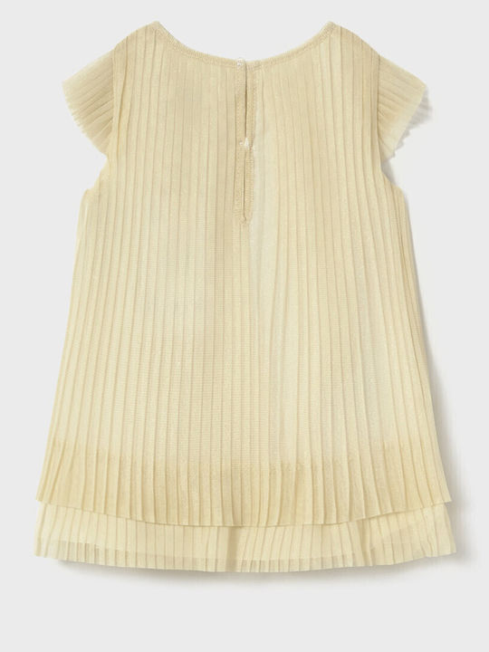 Girls Sleeveless Tulle Dress Set with Top Champagne