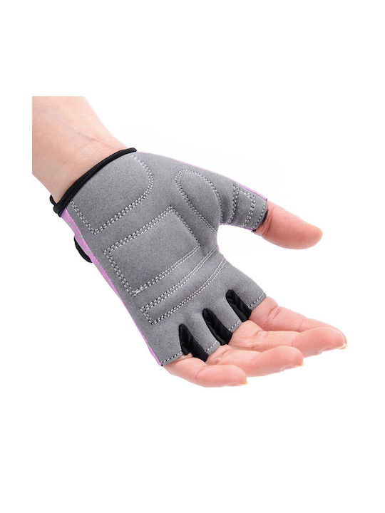 Meteor Flower Halber Finger Fahrradhandschuhe Lila