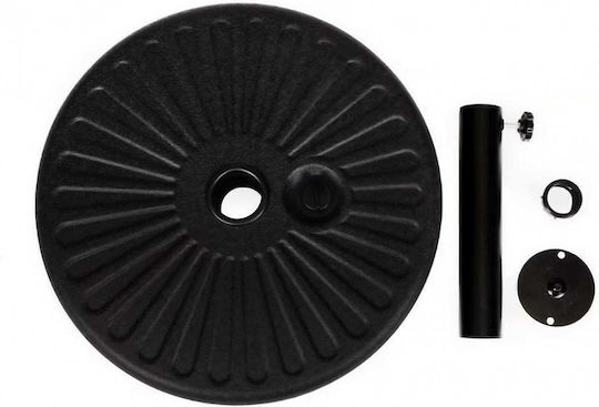 Bază de Umbrelă Apă - Nisip Plastică 48mm 22lt Rotundă Neagră