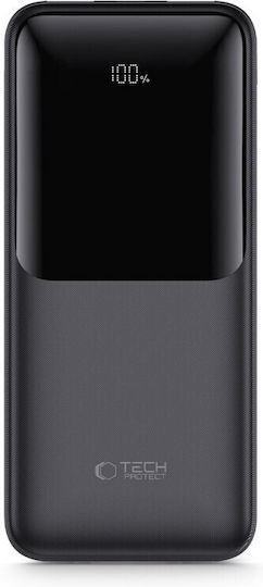 Tech-Protect PB01 Power Bank 10000mAh 22.5W με 2 Θύρες USB-A και Θύρα USB-C Μαύρο