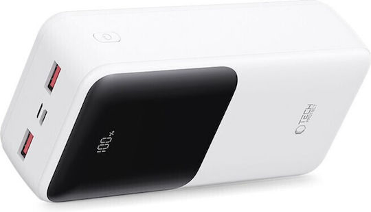 Tech-Protect PB03 Power Bank 30000mAh 22.5W with 2 USB-A Ports and USB-C Port White