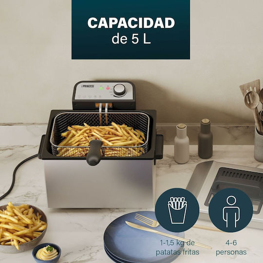 Princess 184090 Deep Fryer 5L Gray