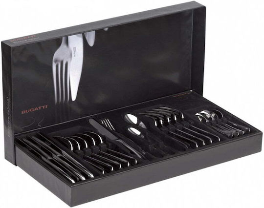 Casa Bugatti Optical Old-silver Set de Tacâmuri Inoxidabil Argintiu 24buc