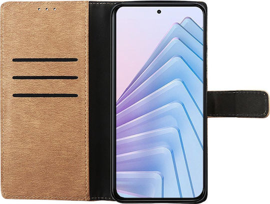 Volte-Tel Book Δερματίνης / Σιλικόνης Χρυσό (Redmi Note 14 5G)