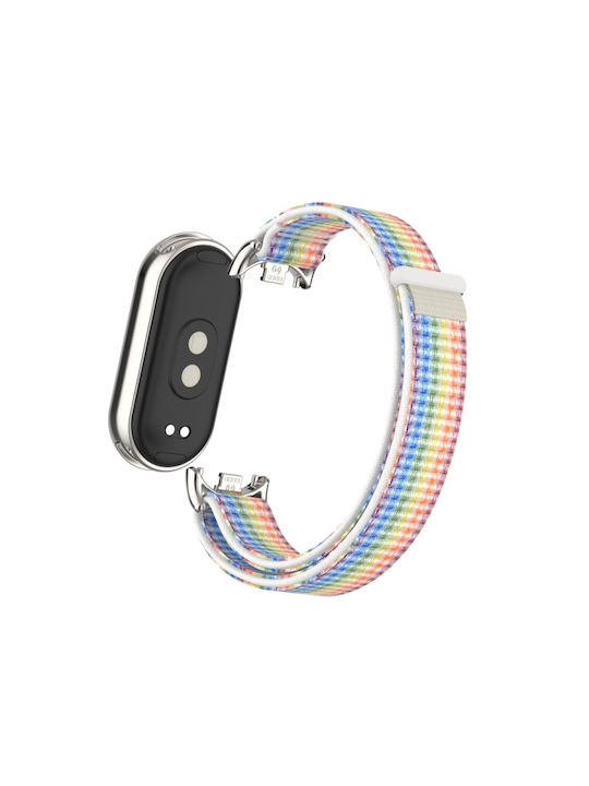 Xiaomi Smart Band 9 8 Metal Connector + Loop Nylon Hook Loop Fastener Band Watch Πολύχρωμο Xiaomi Smart Band 9 8 Metal Connector + Loop Nylon Hook Loop Fastener Band Watch Πολύχρωμο