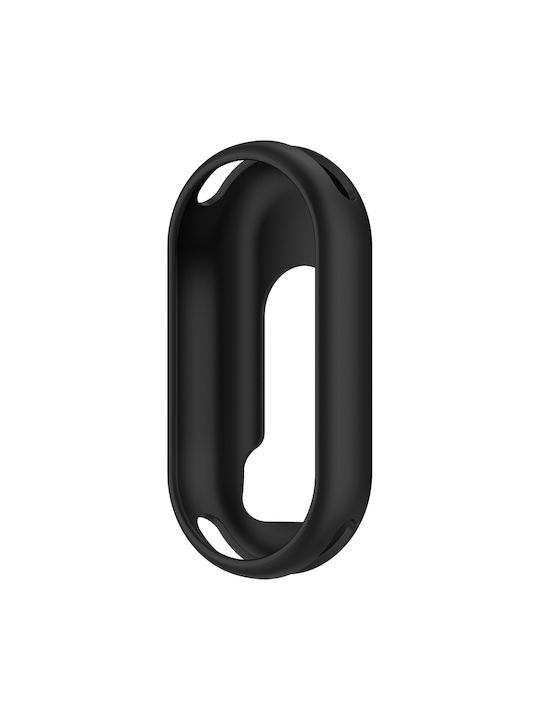 Силиконов защитен калъф с лъскава повърхност за Xiaomi Mi Band 8, черен