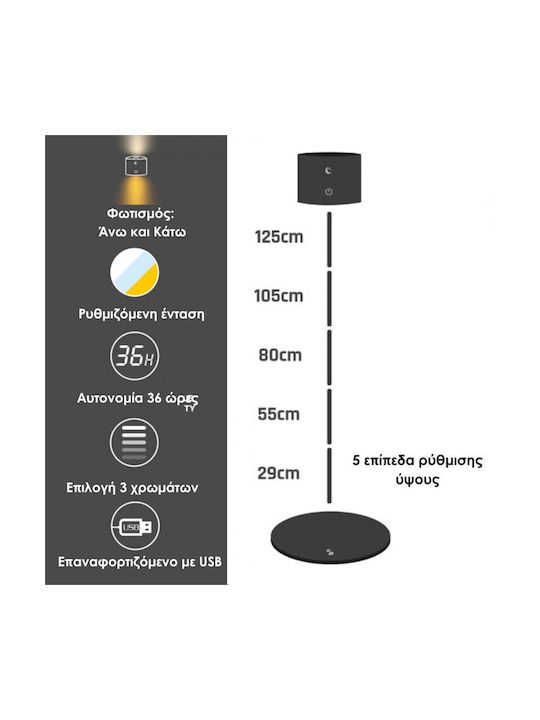 Beper LED Floor Lamp with Warm White Light Black