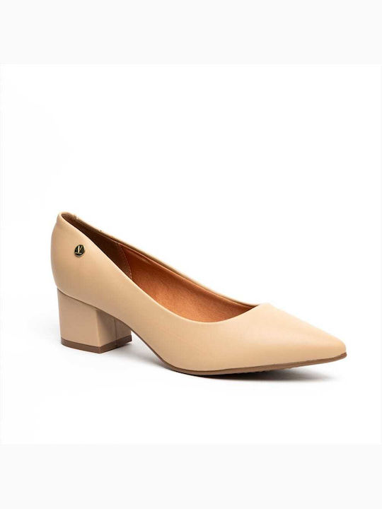 Pumps mit mittelhohem Absatz Beige