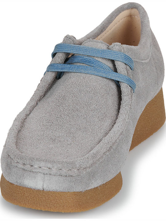 Wallabee Evosh Women's Leather Oxford Shoes Gray