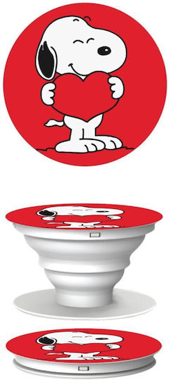 Snoopy Take My Heart Phone Holders Stand White Mobile Hand Grip Base