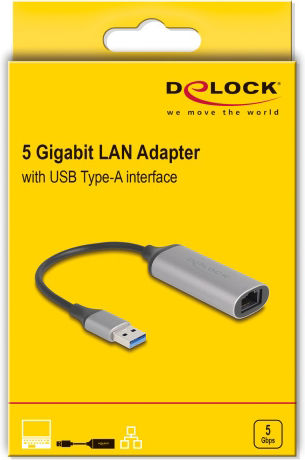 DeLock 81571 USB-C Network Adapter for Wired Connection Ethernet