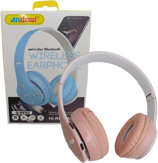 Andowl Q-HE93 Ασύρματα Bluetooth On Ear Ακουστικά Γαλάζια