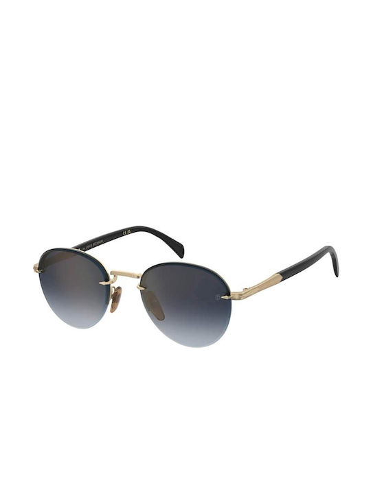 David Beckham Sunglasses with Gold Metal Frame and Blue Gradient Lens DB 1173/s RHL/1V