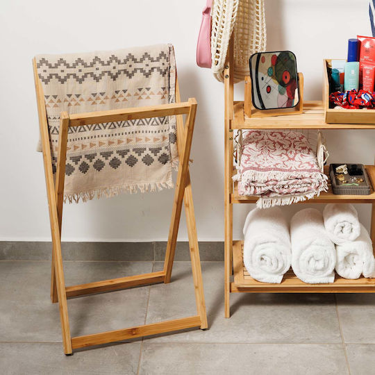 Estia Bamboo Essentials Ράγα Μπάνιου Μονή Επιτοίχια με Βίδες ​44.5x82cm Ασημί