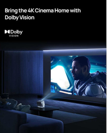 XGIMI Horizon S Pro 3D Проектор DLP 4K Ultra HD LED лампа с Wi-Fi и вградени високоговорители Бял