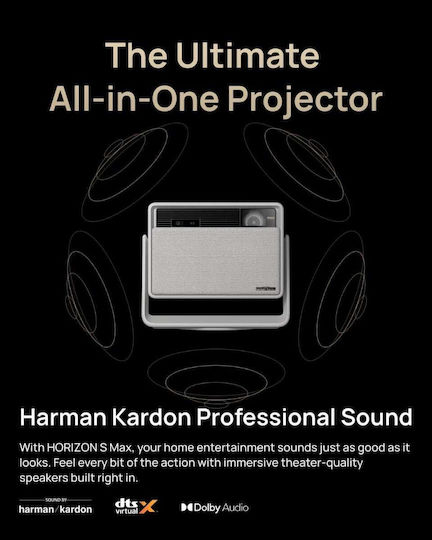 XGIMI Horizon S Max 3D Projector DLP 4K Ultra HD Λάμπας LED με Wi-Fi και Ενσωματωμένα Ηχεία