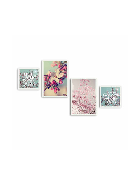 Framed Paintings Set of 4 A-g 808awl4861 4pbct-05 MDF Plastic