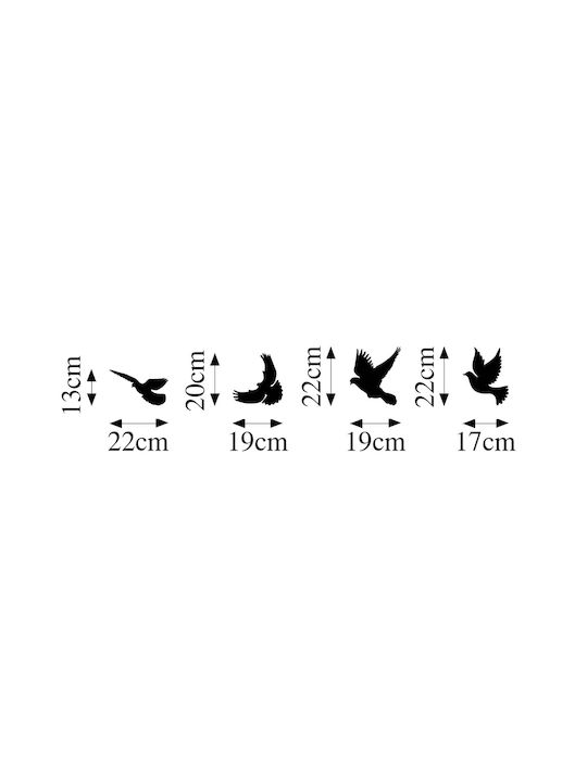 Wall Decor Set of 4pcs A-g Pigeons 899skl2359 Metal