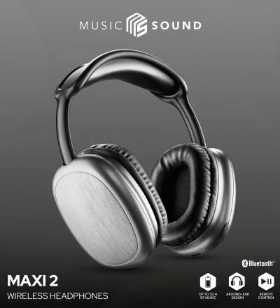 Cellular Line Maxi 2 Kabellose Bluetooth Über Ohr Kopfhörer mit 22 Stunden Betriebszeit Schwarz