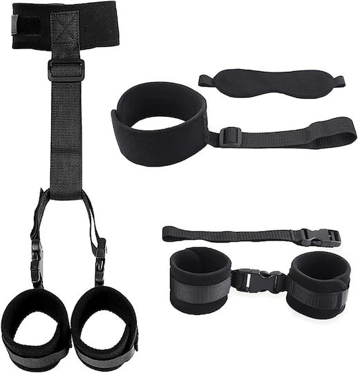 SMD Bond & Blind, Neck & Hands Restraint System Σετ με Μάσκα BDSM Kit σε Μαύρο Χρώμα 2τμχ