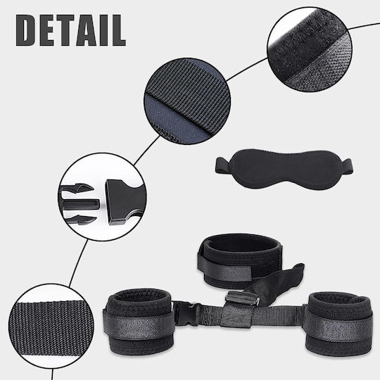 SMD Bond & Blind, Neck & Hands Restraint System Σετ με Μάσκα BDSM Kit σε Μαύρο Χρώμα 2τμχ