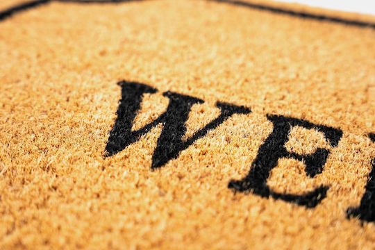 Sdim Entrance Mat Coir Non-Slip Backing Ruco Shape 300 Welcome Natural 40x70cm