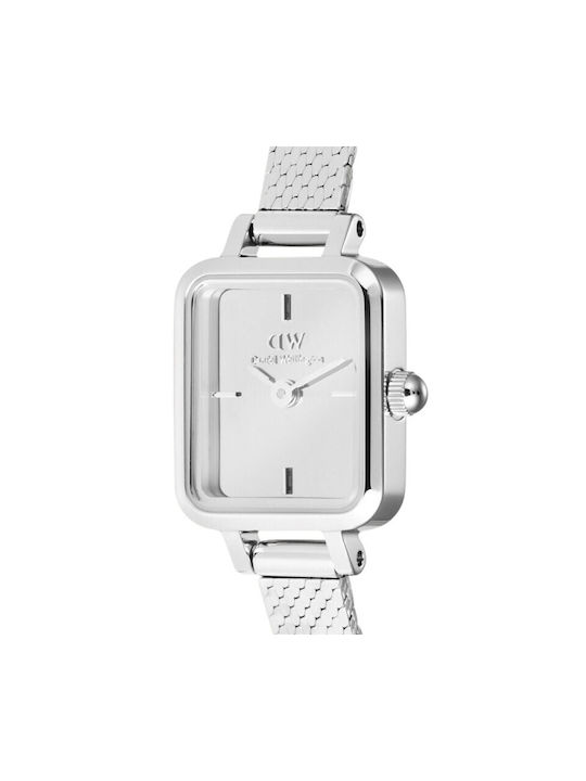 Daniel Wellington Quadro Watch with Silver Metal Bracelet