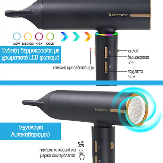 Beper Professional Hair Dryer with Diffuser 1800W