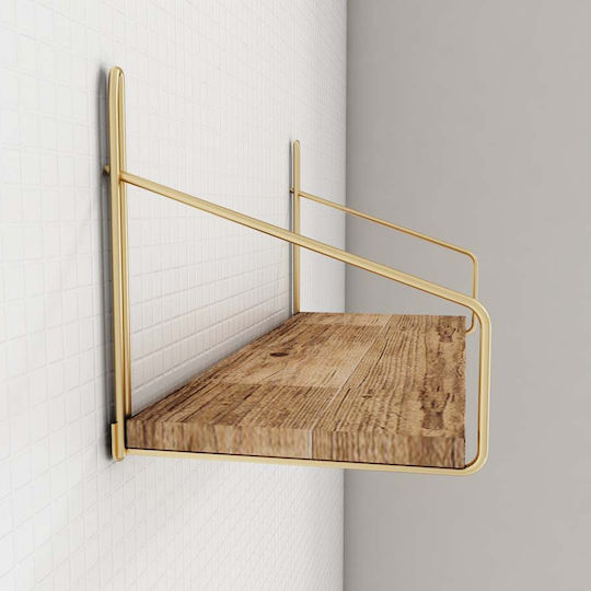 Wandregal Dekoratif Gold Braun 45x16x16cm