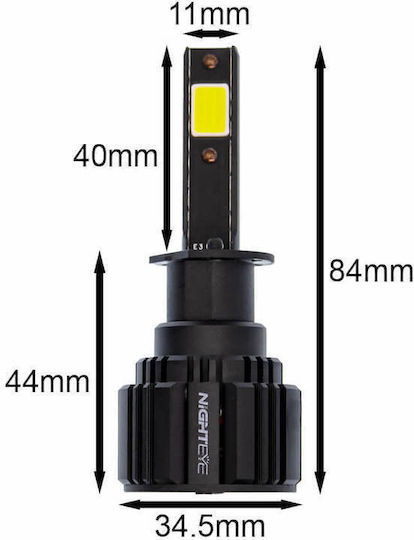 Nighteye Lamps Car & Motorcycle H1 LED 6500K Cold White 12-24V / 32V 72W 2pcs