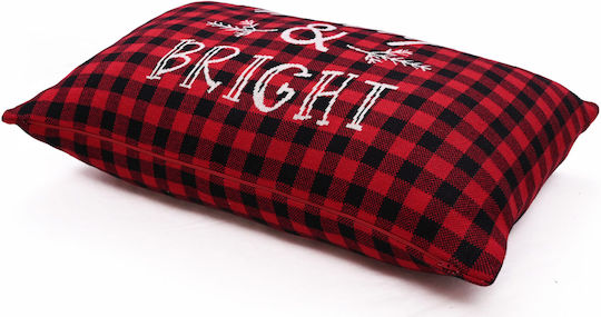 Χριστουγεννιάτικη Τραβέρσα Merry & Bright Red Multi 100% Cotton Knitted 45×150 Liolios Home
