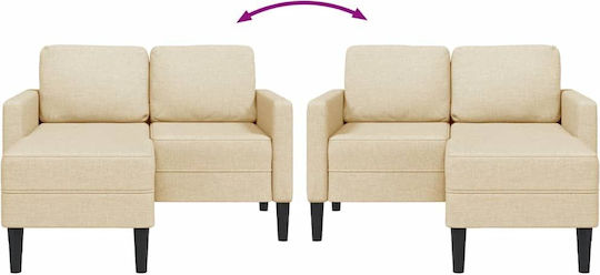 Corner Couch Cream 125x118x85 cm