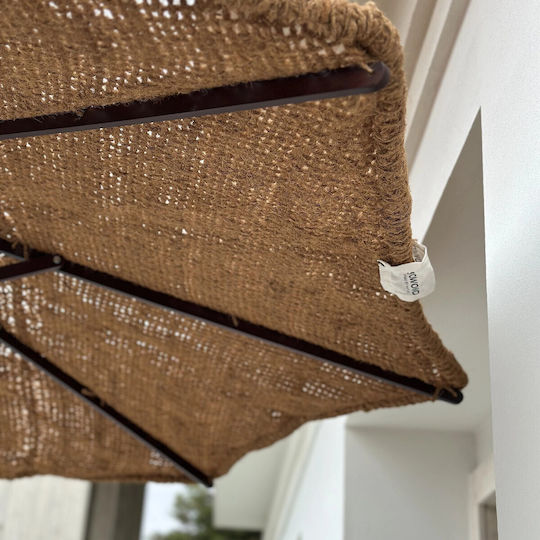 Professionell Garten & Terrassen Sonnenschirm Bodenständer Rund Geflecht Aluminium Braun Ø2.3m