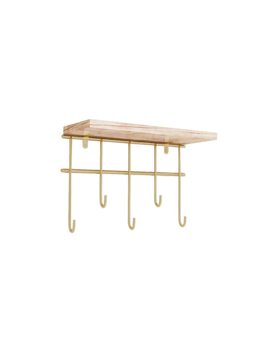 Agățătoare Chei De Perete Din Lemn 5 Compartimente 20x10x27cm