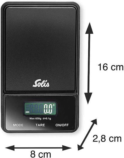 Solis Digitale Küchenwaage bis 0,65kg Schwarze