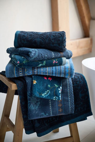 PiP Studio Πετσέτα Προσώπου Jasmin Jacquard 55x100εκ. Σκούρο Μπλέ