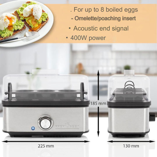 Profi Cook Egg Cooker 8 Positions 400W Gray