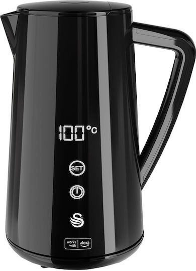 Swan Ретро Електрическа Кана 1.5л 1800W Черна