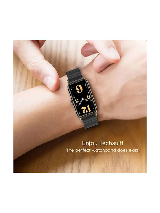 Techsuit W012 Stainless Steel Wearable Strap Black Garmin Instinct